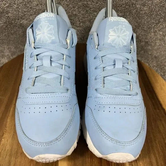 Reebok Classic EF3036  Women’s Size 7.5 Fluid Blue Leather Athletic Shoes Used - Picture 4 of 12